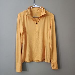 Brooks Size L Lightweight Jacket Pullover 1/4 Zip Yellow Womes
